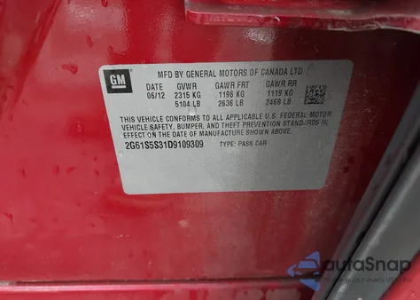 2013 Cadillac Xts Premium z USA, uszkodzony, nr VIN 2G61S5S31D9109309